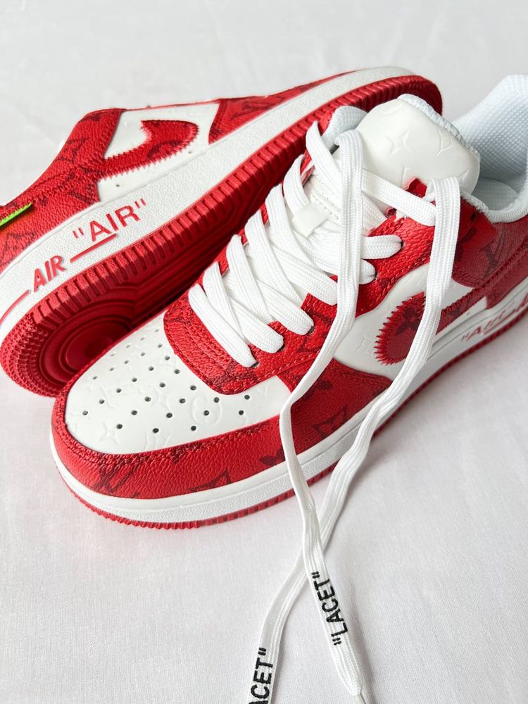 Buty Nike Air Force x Louis Vuitton red