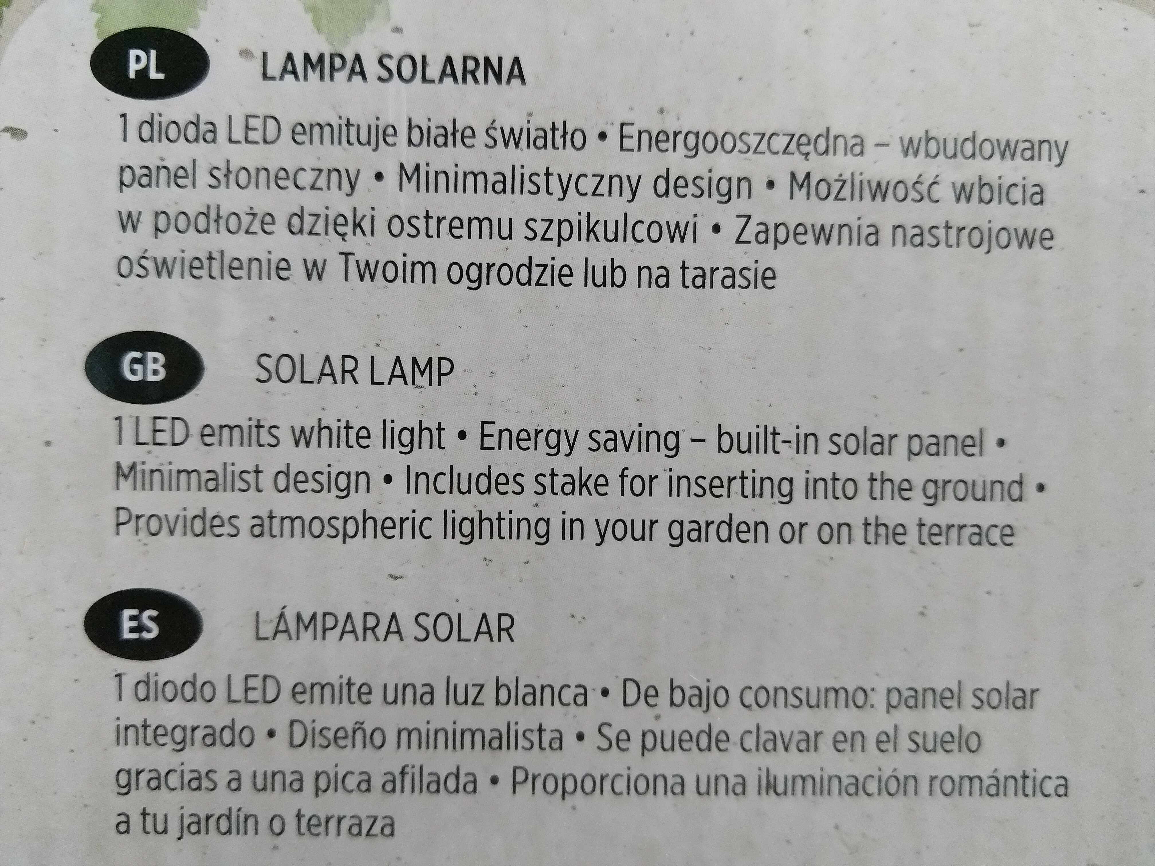 NAJTANIEJ Lampka Solarna Dekoracyjna Lampa IP44 Wysyłka