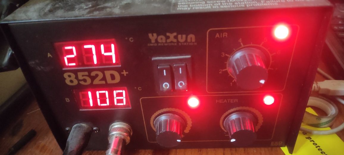 Yaxun 852d+ ( не lukey ) термоповітряна станція паяльна, термофен