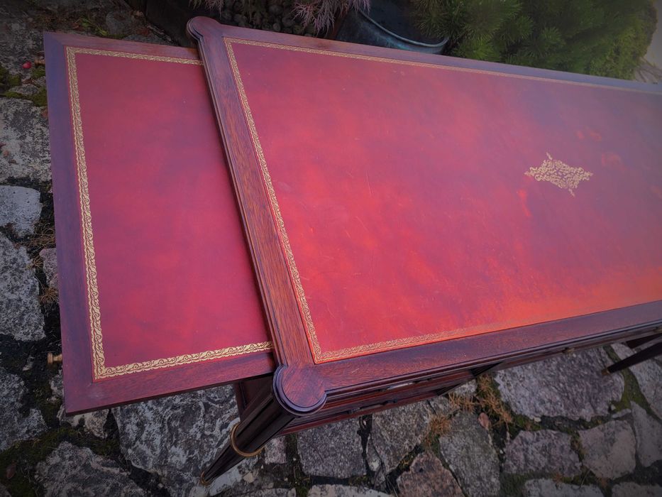 biurko Louis Philippe Francja  antyk retro design skóra mahoń