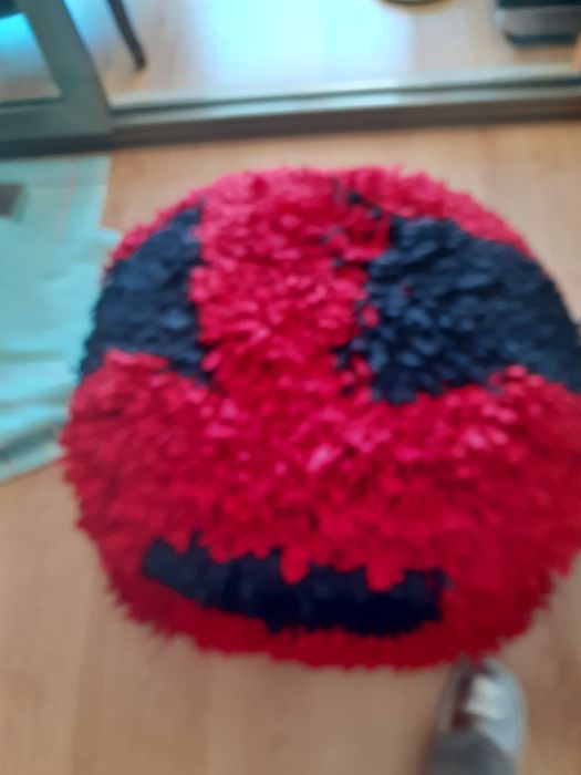 Puff com tela feita manualmente