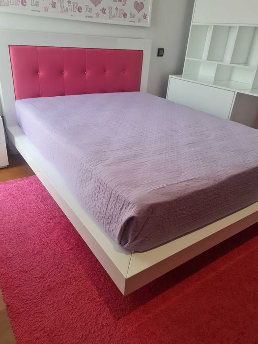 Quarto de casal lacado branco completo