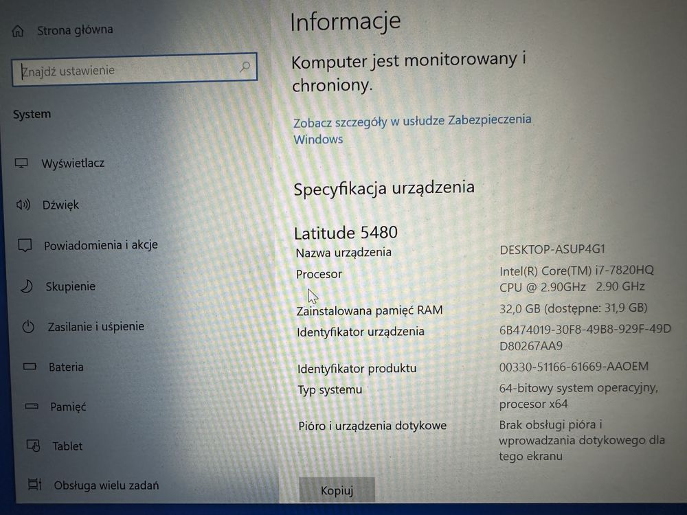 Dell Latitude 5480 32gb core i7