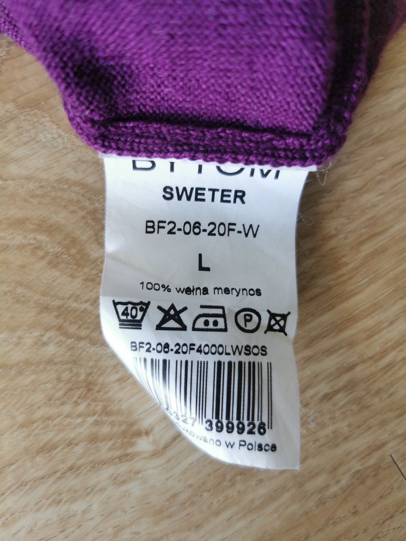 Fioletowy sweter 100% merino, Bytom, rozmiar L
