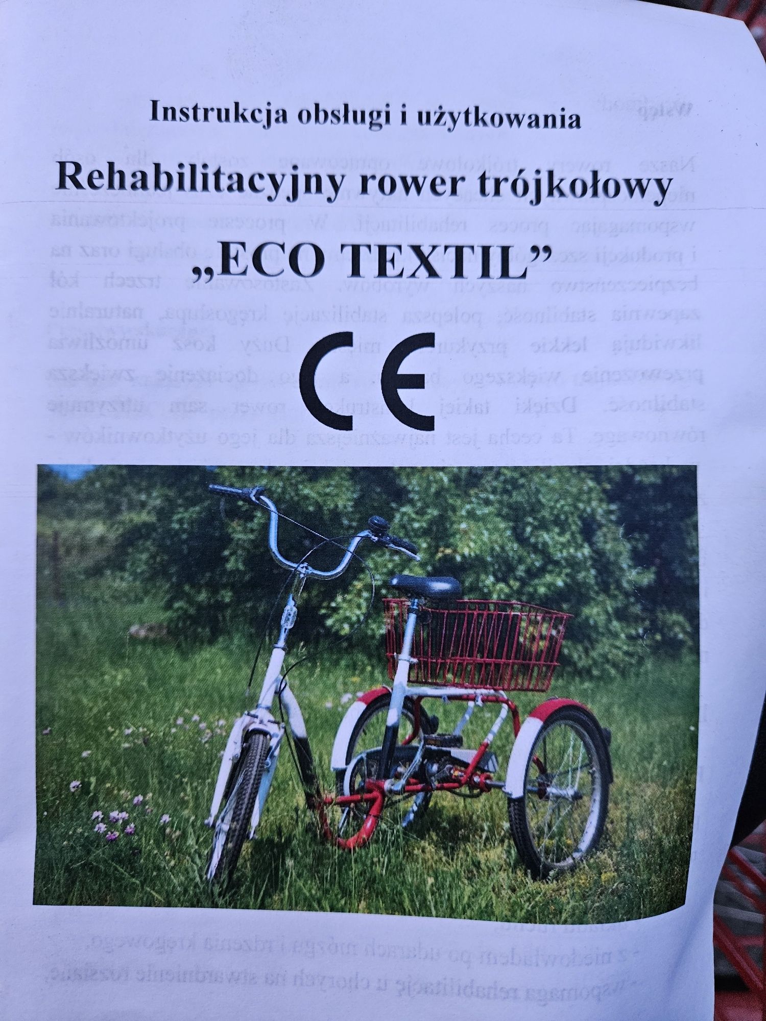 Rehabilitacyjny rower trójkołowy Eco Textil