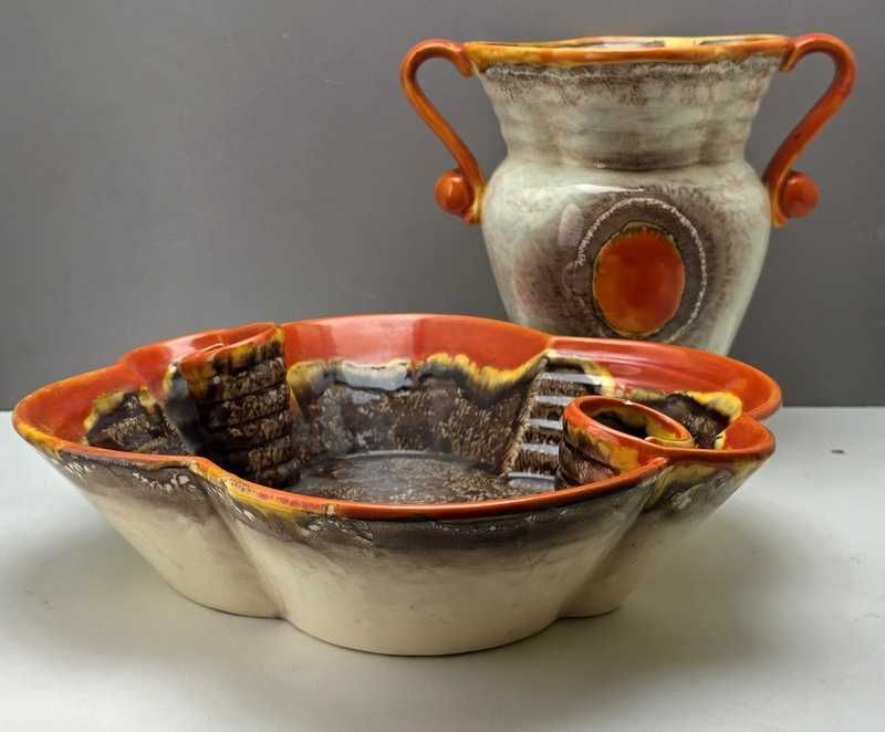 Art deco ceramika z lat 1920 - 1938 misa i wazon