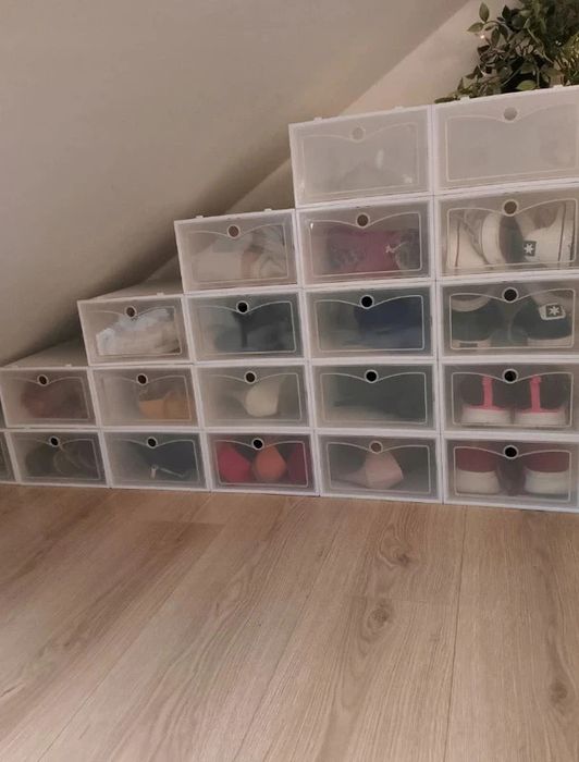 Szafka na buty biała regał pudełka organizer szafa 10 sztuk