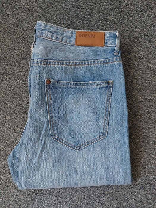 Spodnie jeans H&M rozm. 26/32 boyfriend low waist tapered blue denim