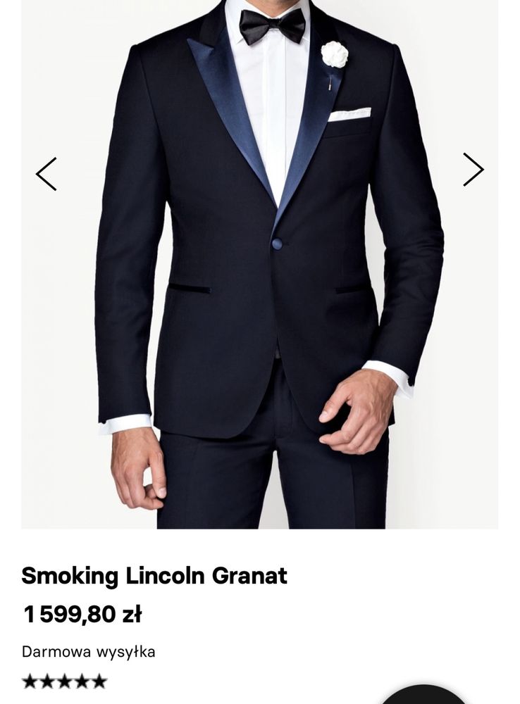 Smoking marynarka LANCERTO Lincoln Granat