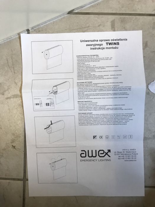 Oprawa oświetlenia awaryjnego dwuzadaniowa autotest TWINS TW/3/SA/AT