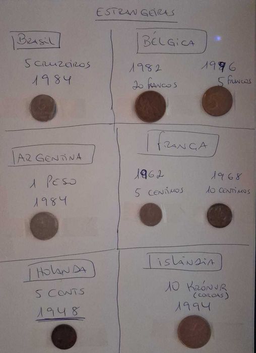 Moedas Antigas - Estrangeiras - Vários Países - Vários Anos
