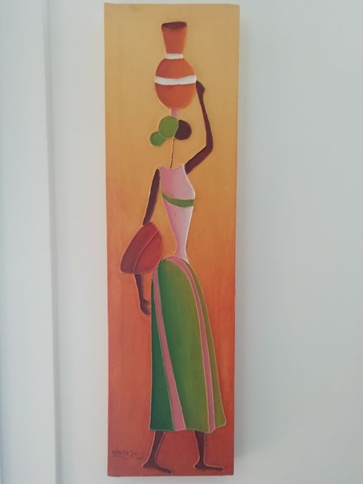 Conjunto de quadros Pintados à mão " Africanas"*