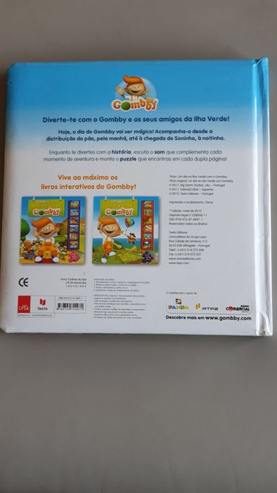 Livro com puzzles e sons: Um dia na Ilha Verde com o Gombby