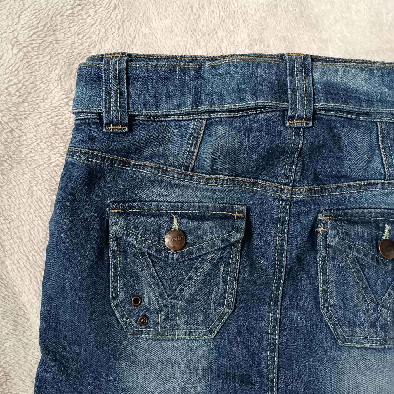 true vintage denim mini skirt