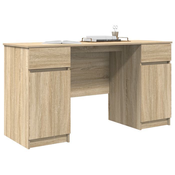 Biurko Vidaxl Sonoma Oak 140X49X76 Cm Z Płyty Drewnopochodnej