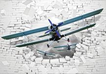Tapeta, fototapeta: Samolot 3D, Mur 3D szer 312 x wys 219 cm