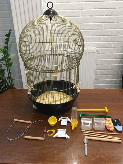 Клітка для птахів золотиста, рідкісне преміум плетіння