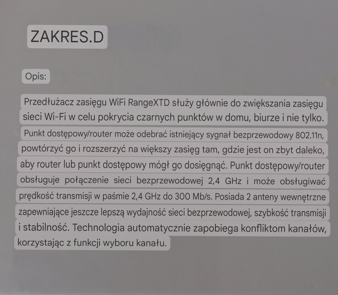 Wzmacniacz WiFi RANGEXTD