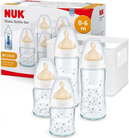 NUK First Choice+ Стартовий набір скляні дитячі пляшечки 4 шт. і ящик.