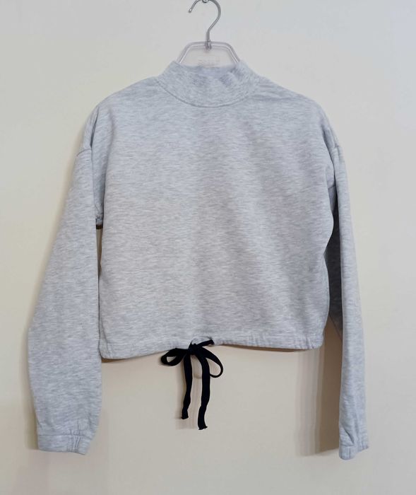 Bluza H&M 146/152 jasnoszara oversize krótka