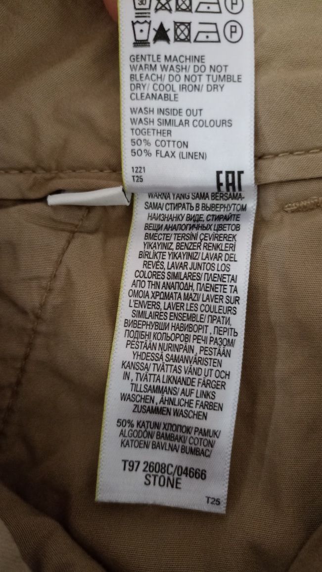 Lniane spodenki szorty Jaeger rozmiar XL