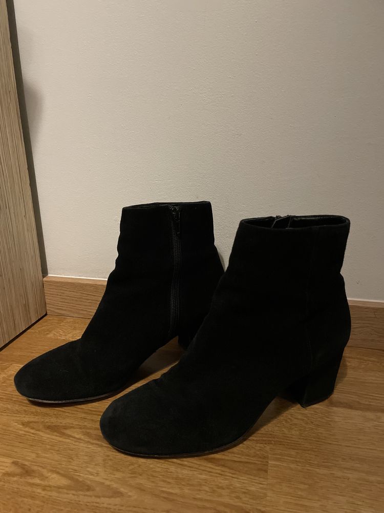 Buty botki aldo czarne zamszowe