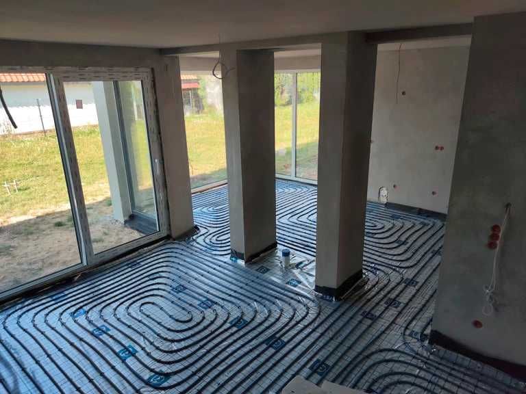 Kompleksowe instalacje sanitarne, podłogówka, wod-kan CO, pompy ciepła