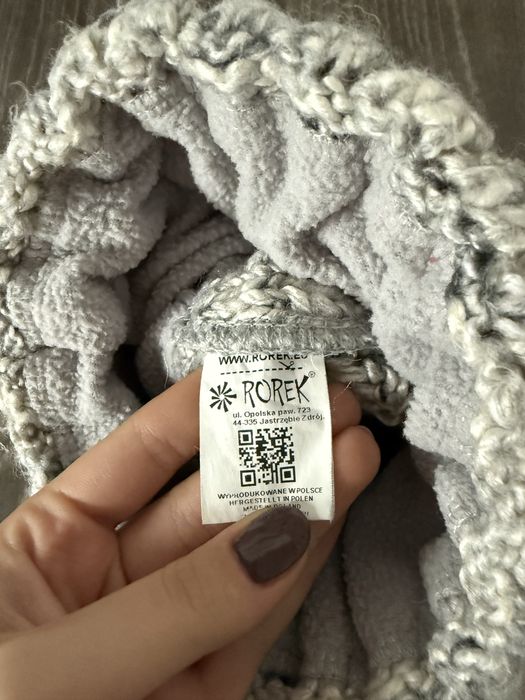Szara czapka zimowa z grubym splotem