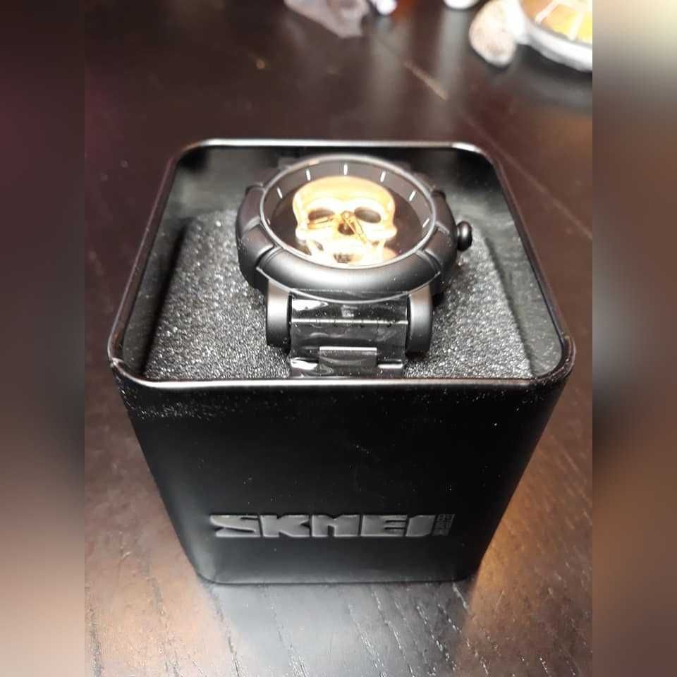 Zegarek męski SKMEI skull Gold