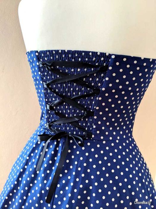 Sukienka pin up retro styl lata 80 60 strój tematyczny PRL przebranie