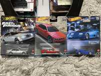 Hot Wheels Premium zestaw 3 sztuki: Mercedes W140 BMW E39 M5 BugattiEB