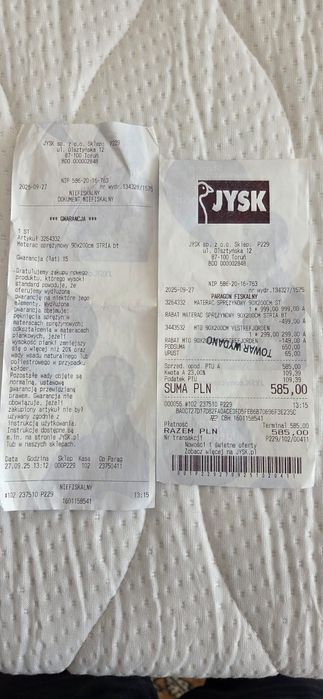 Materac nowy, nie używany