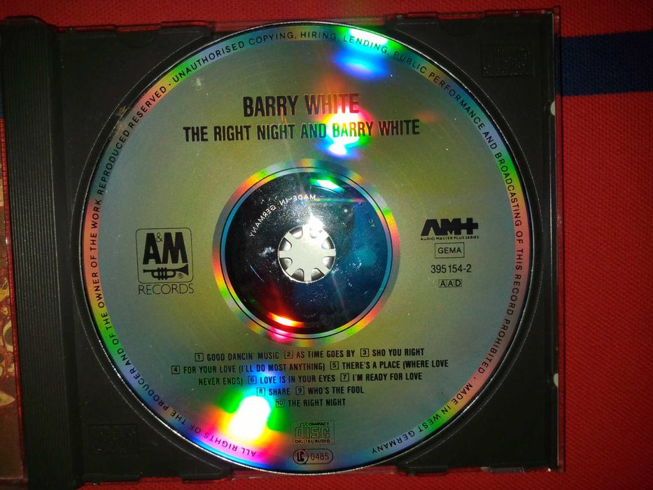 Barry White "The Right Night And Barry White" CD Made In Germany.