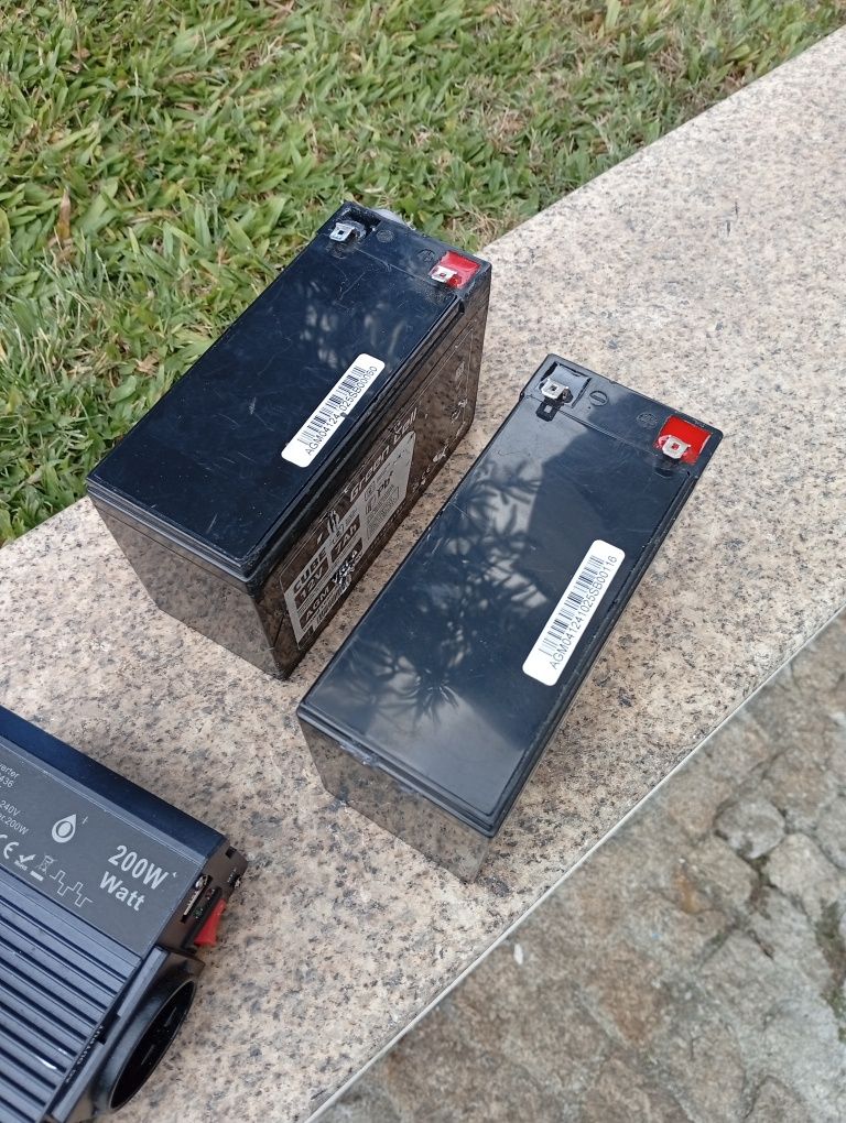 Inversor 12v 200w + baterias chumbo