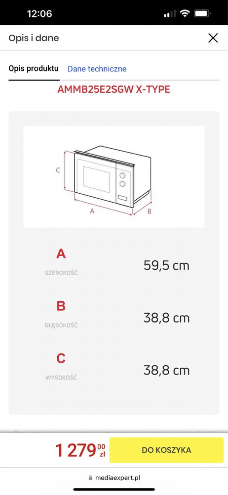 Kuchenka mikrofalowa i piekarnik Amica