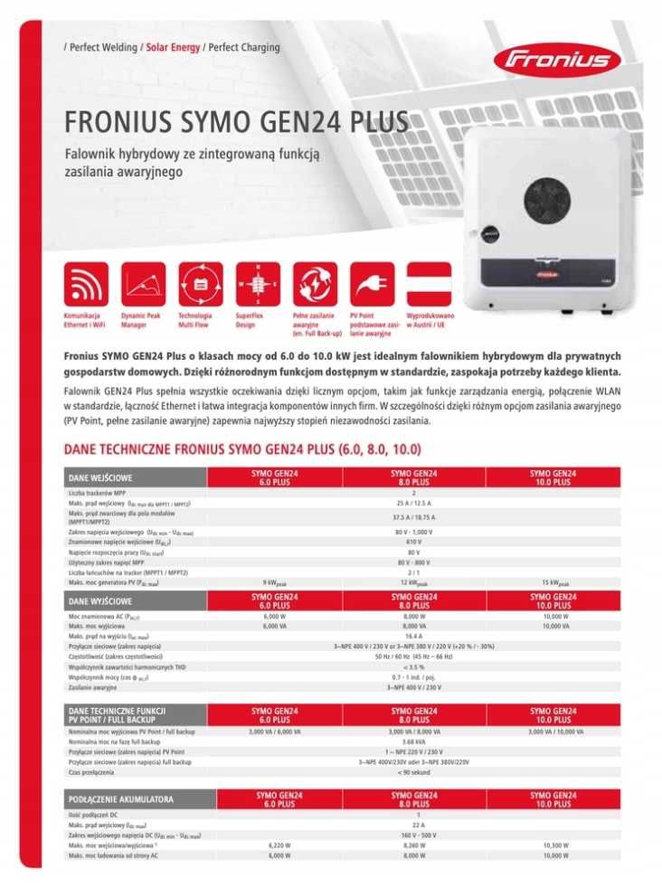 Falownik Inwerter Frounius Symo Gen24 10.0 PLUS