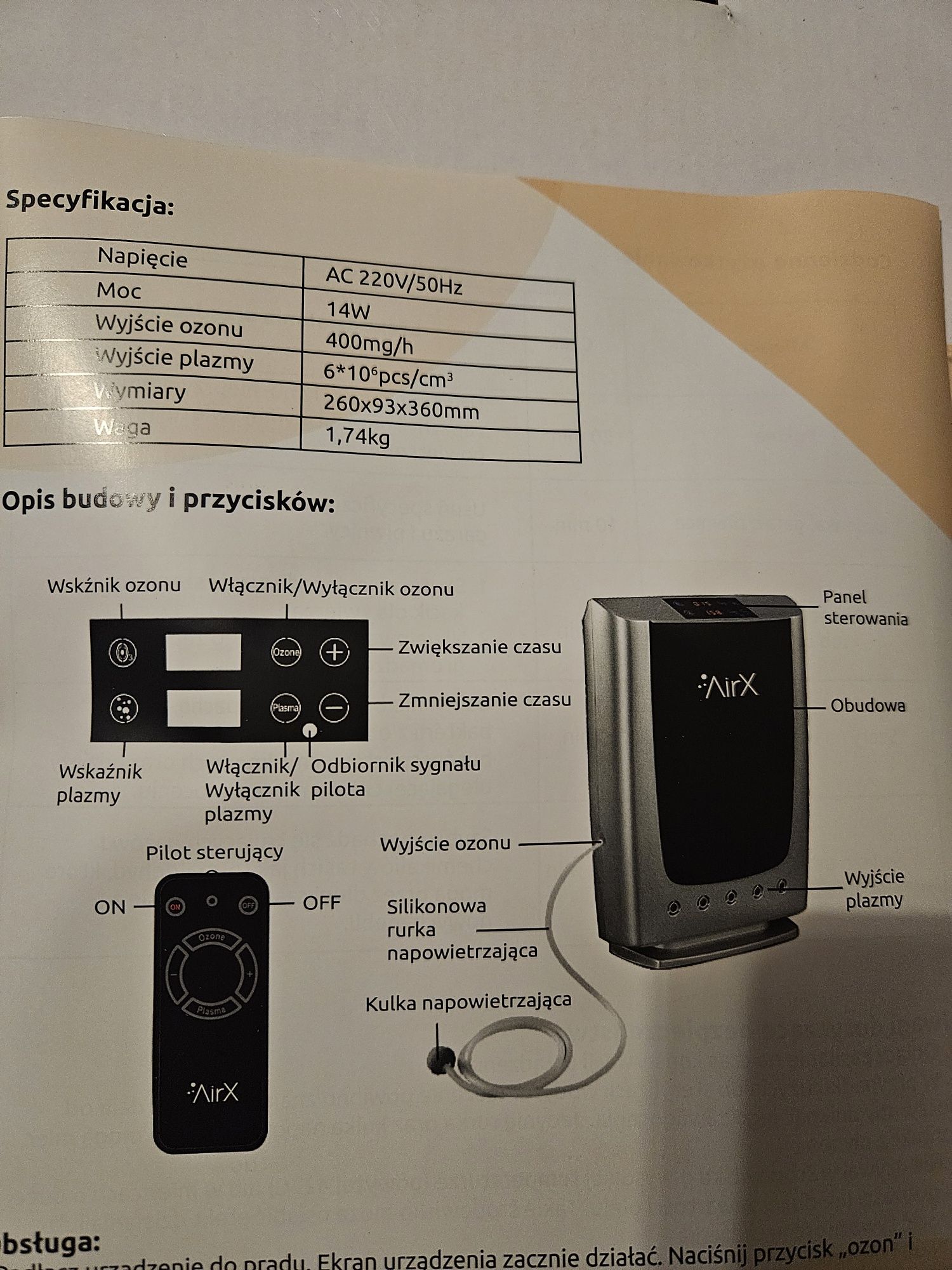 Generator ozonu i plazmy  AirX multigenerator