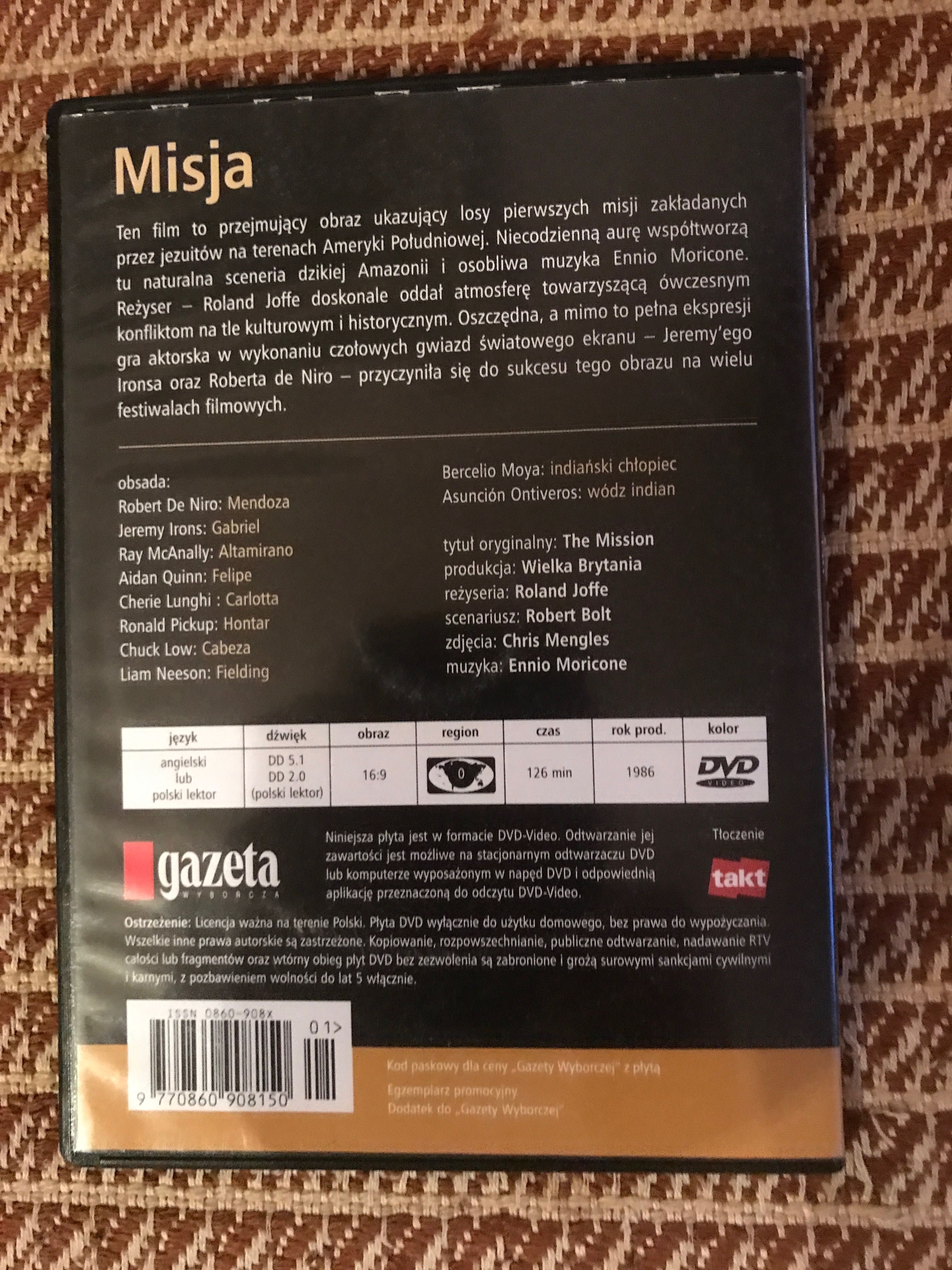 dvd Misja i inne