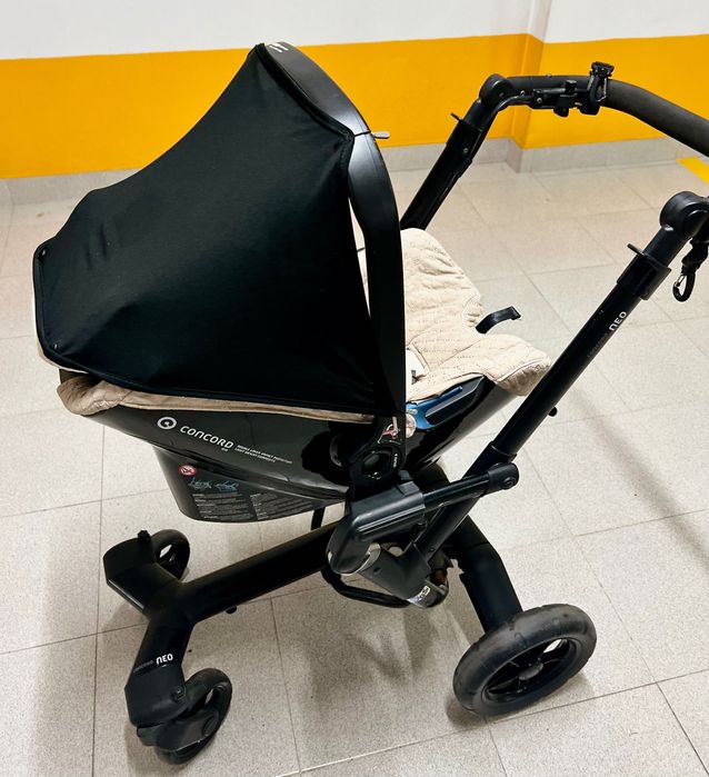 Trio Concord edição Bordada - carrinho, alcofa e ovo