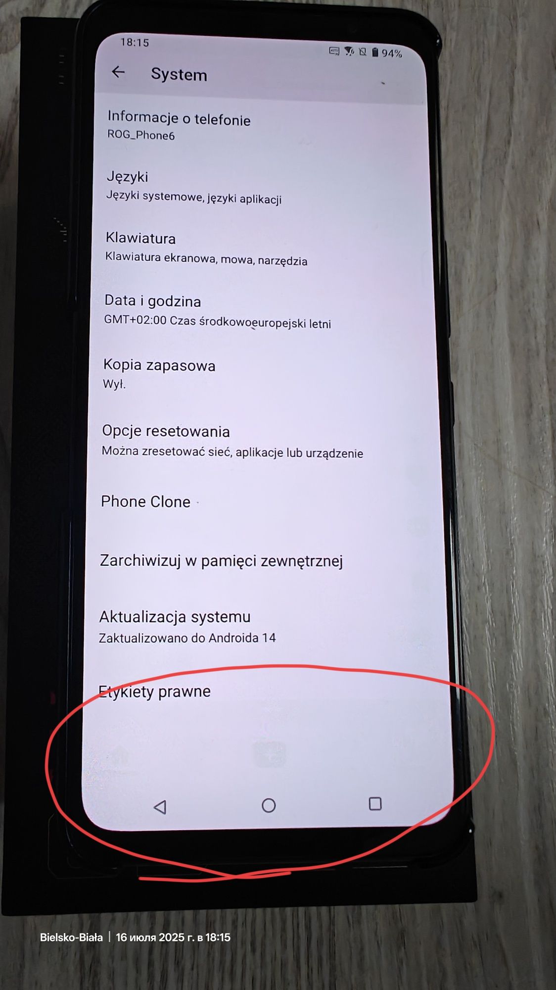 Smartfon Asus ROG Phone 6, 16/512