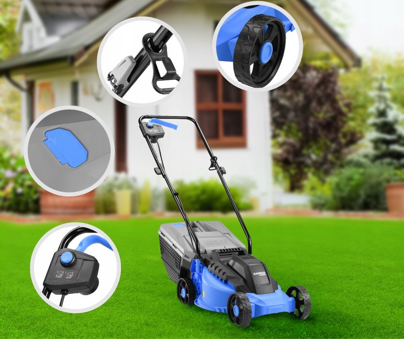 Kosiarka Elektryczna Ogrodowa do Trawy 2000W 30L Mocna Lekka Zawrotna