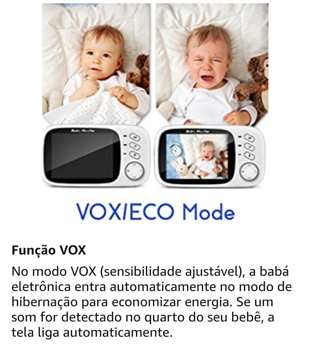 Monitor de bebê, BOIFUN Câmera de vídeo para bebês com tela HD de 3,2