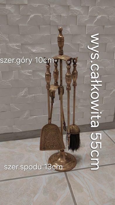 Zestaw kominkowy mosiężny