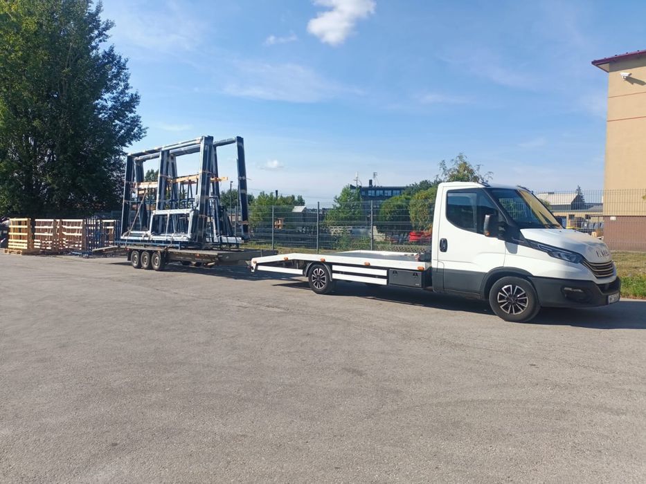 Wynajem przyczepy 3500kg lawety na dwa auta podwojna 8,5m Blyss Radom