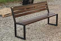Ławka ogrodowa parkowa stalowa modern z oparciem 180 cm lakierowana