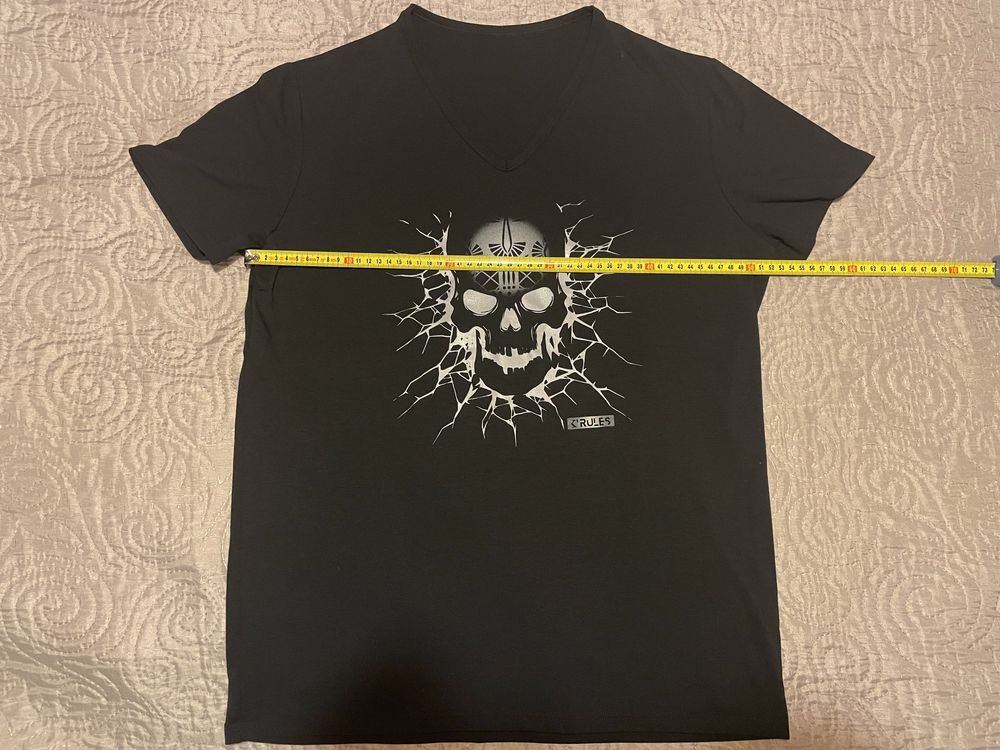 T-shirt XL Skull Rules Black od KRUK'S Different NOWY
