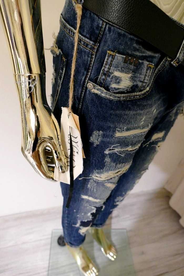 Wiya nowe genialne jeansy boyfriend _ dziury łatki M