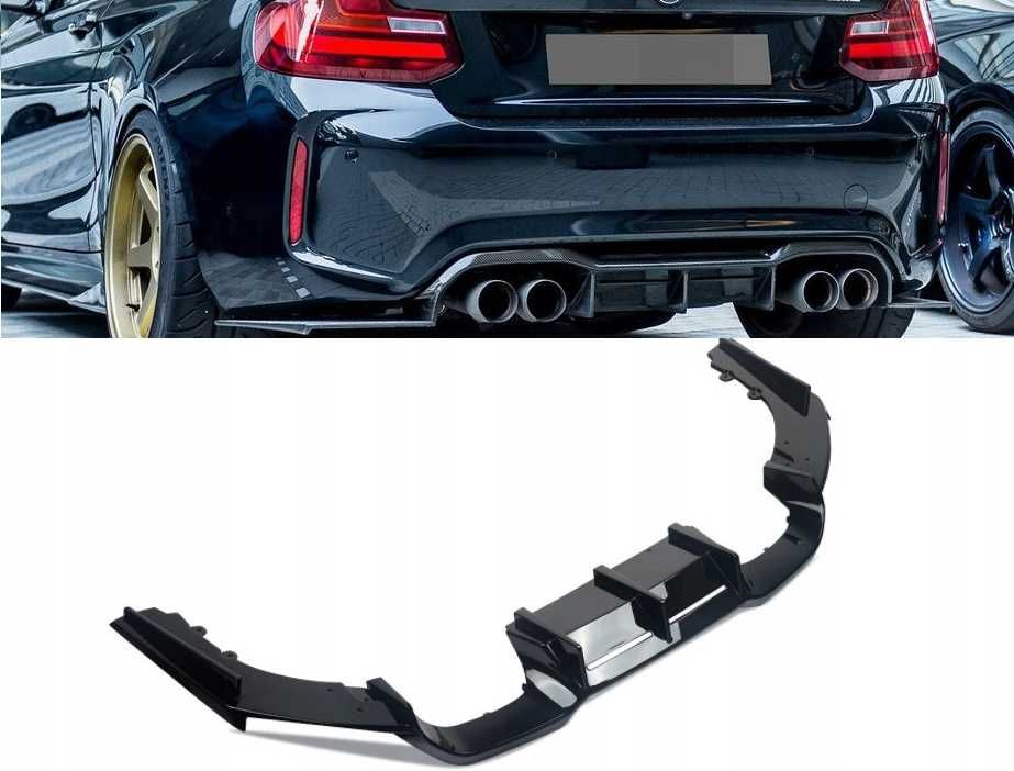 Dyfuzor Dokładka Tył Spoiler BMW F87 M2 M2C CZARNY POŁYSK / CARBON