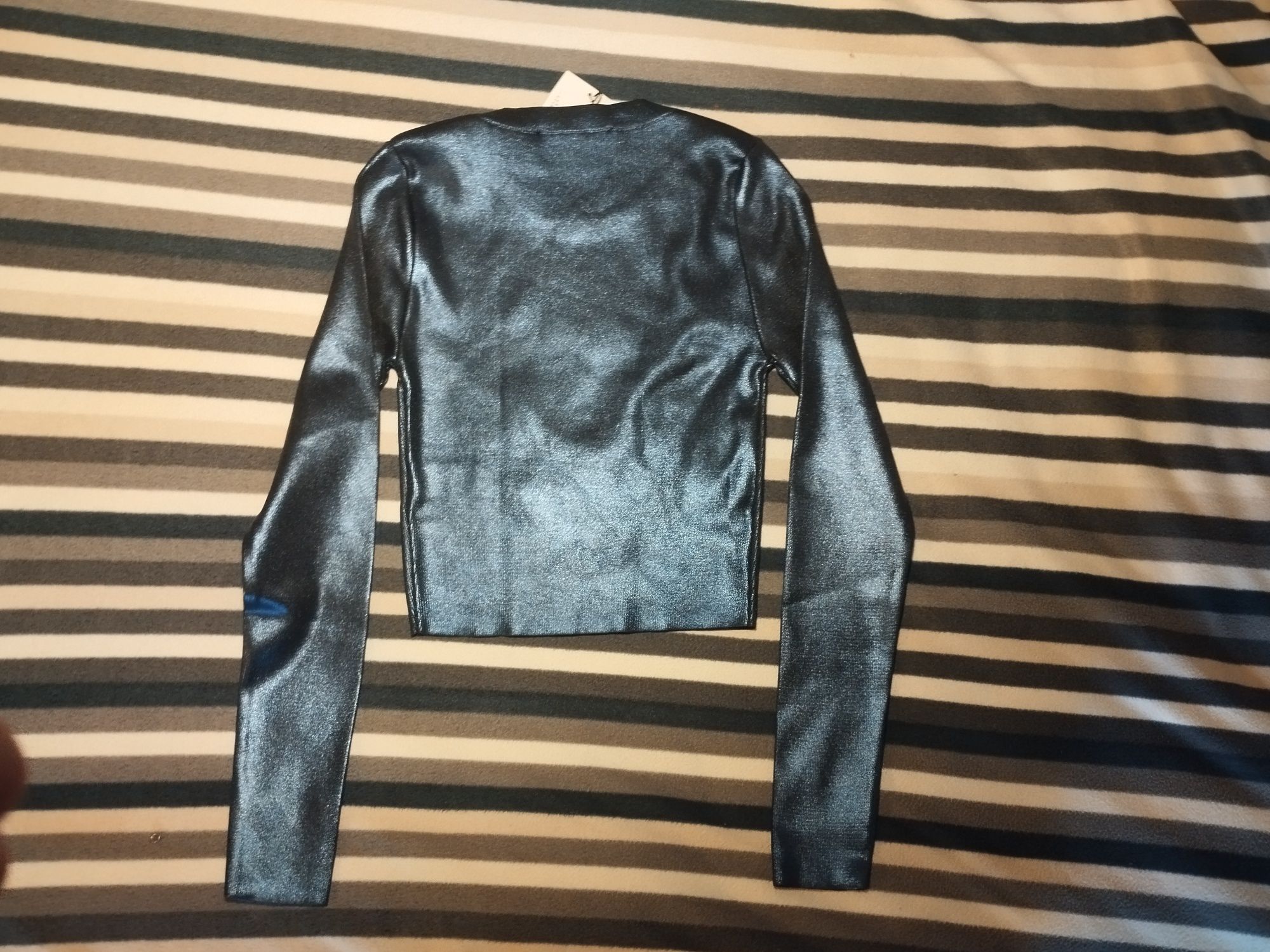 Camisola crop top zara Azul escuro novo