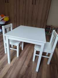 Stolik, 2 krzesełka Ikea Kritter drewniane